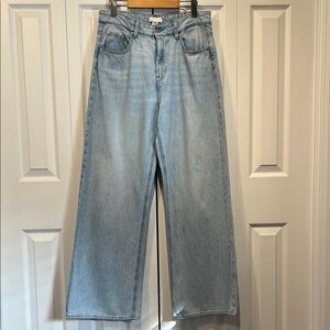H&M Wide Leg High‎ Rise Light Wash Jeans Size 12